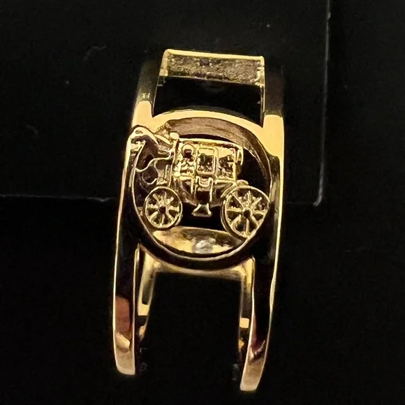 Coach Gold Horse & Carriage Earrings NWT - Picture 4 of 7